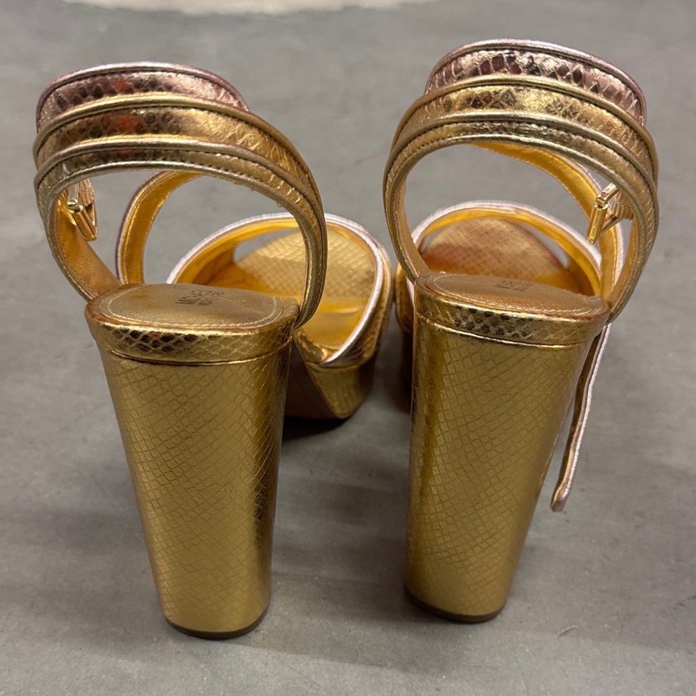 Michael Kors Metallic Gold Heels - Picture 3 of 5